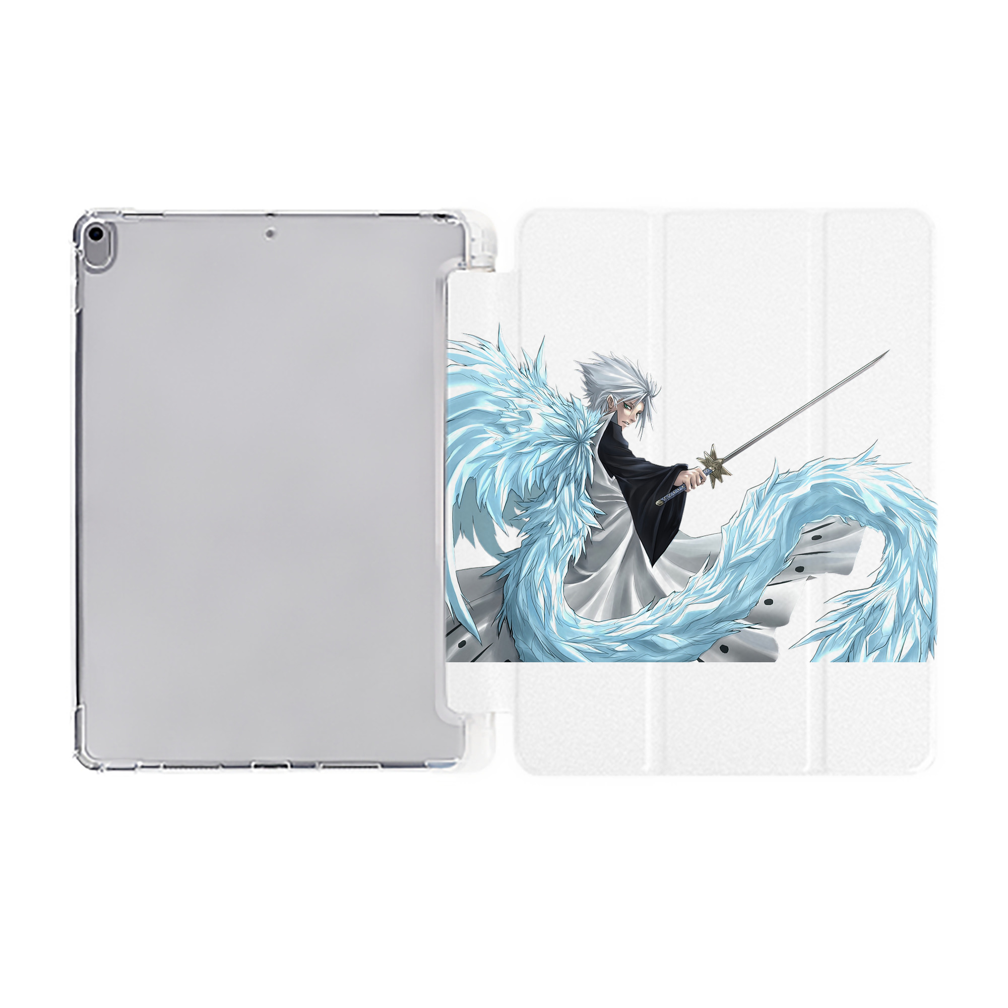（画像用） ブリーチ 日番谷冬獅郎（ひつがや とうしろう） BLEACH Hitsugaya Toushirou IPad ケース ペン収納付き 三つ折りスタンド PUレザー×シリコン 対応機種9.5/10.5/10.9インチ